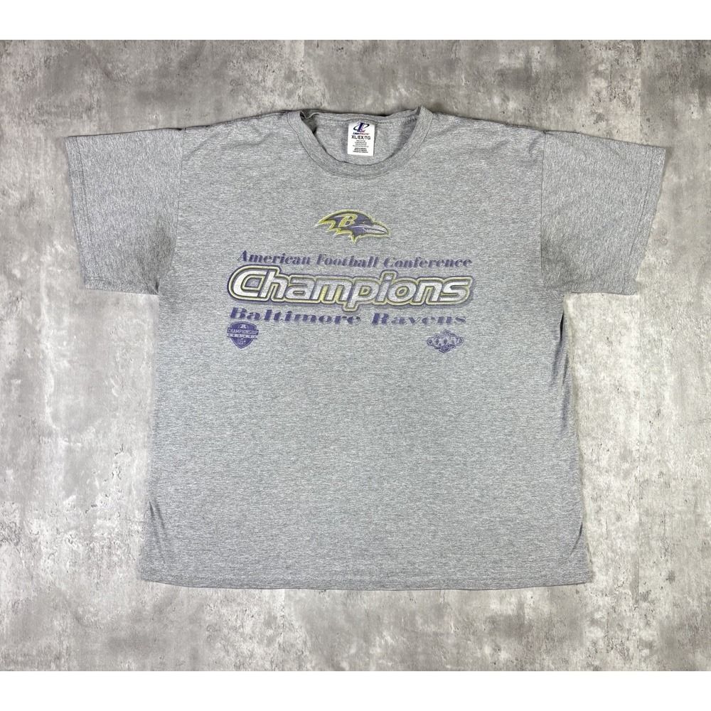 Vintage Baltimore Ravens T Shirt Logo Athletic XL 90s AFC Champions Gray